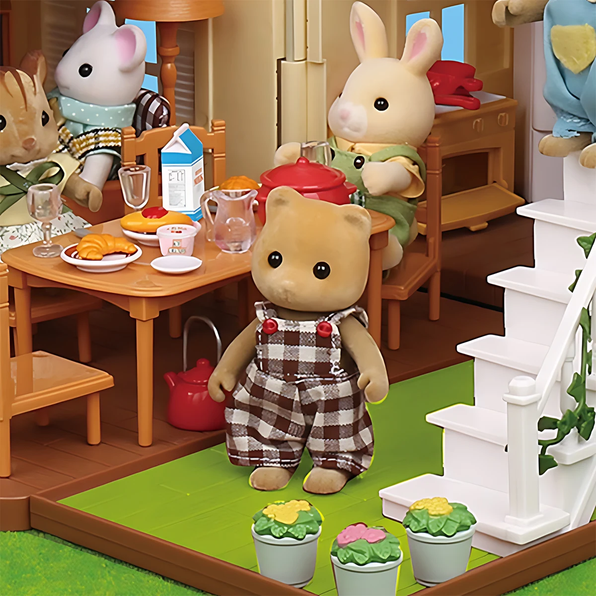 1:12 Forest Family Dollhouse Furniture Montessori Miniaturowy domek dla lalek Kuchnia Sypialnia Łazienka Akcesoria dla dziewczynek Prezenty