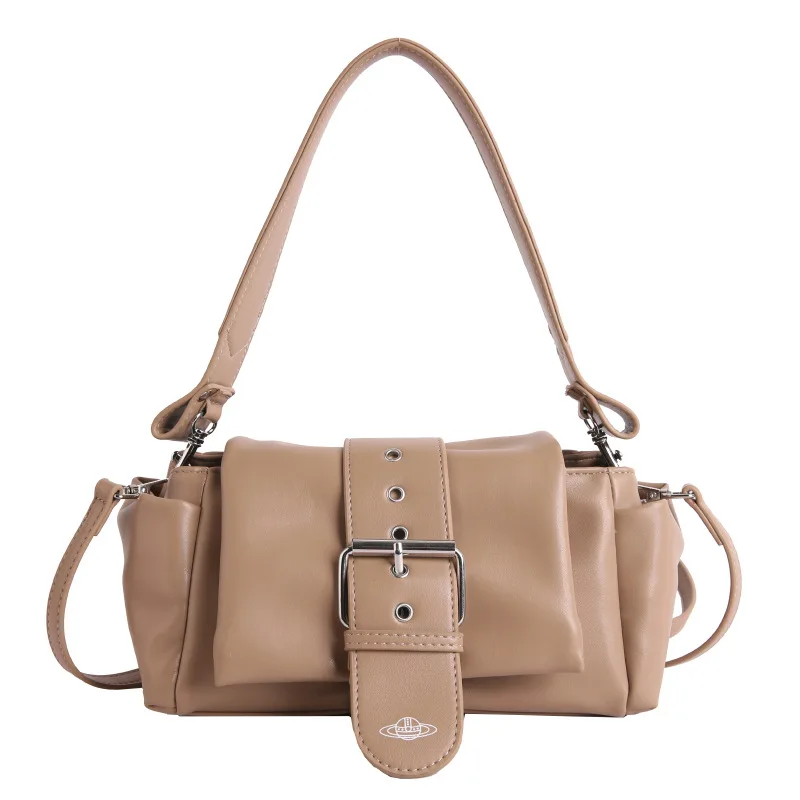 

Women's Designer Hobo Bag with Buckle, Premium Textured Shoulder Purse, Unique Top Handle Crossbody Handbag for Evening Casual