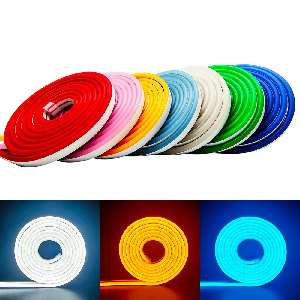 DC12V LED Neon Strip Light 120LEDs/m Flexible Rope Silicone Tube SMD 2835 Waterproof 6*12mm For DIY Sign Home Decoration 1m-10m