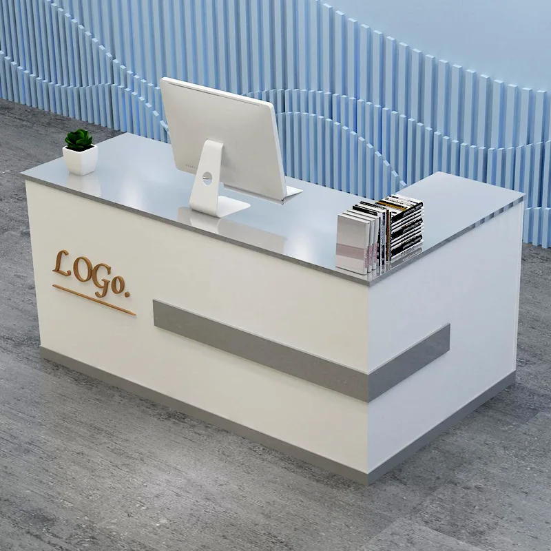 

Cashier minimalist modern company front desk reception paint training bar desk office beauty salon counter corner