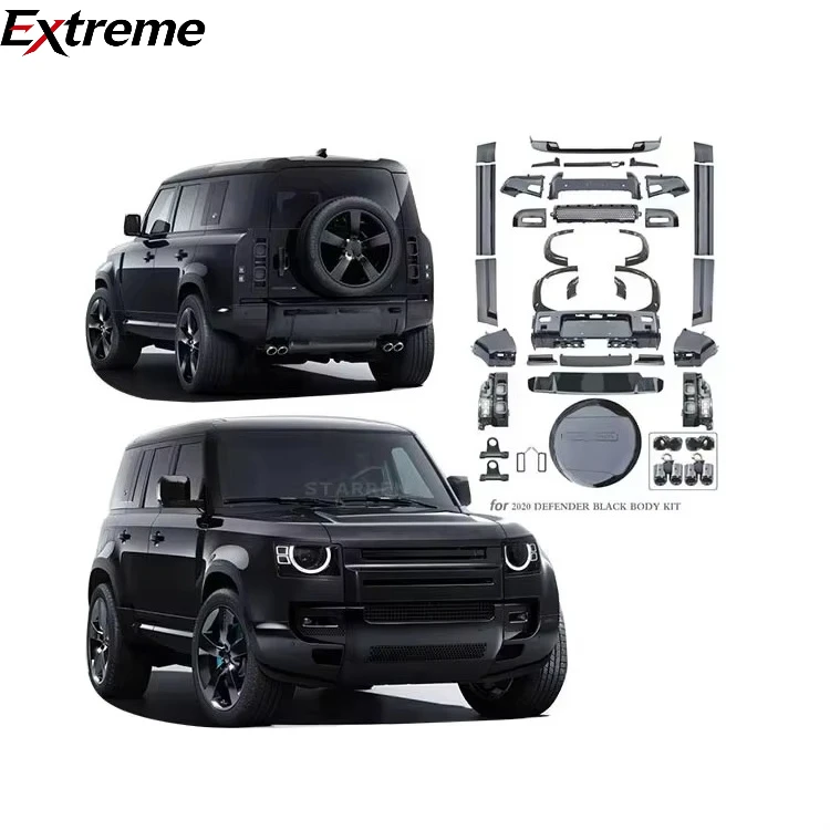 Front and Rear Bumpers Side Skirt Upgrade 20 Models Upgraded  Defender 007 Limited Edition Black Body Kit for Land Rover