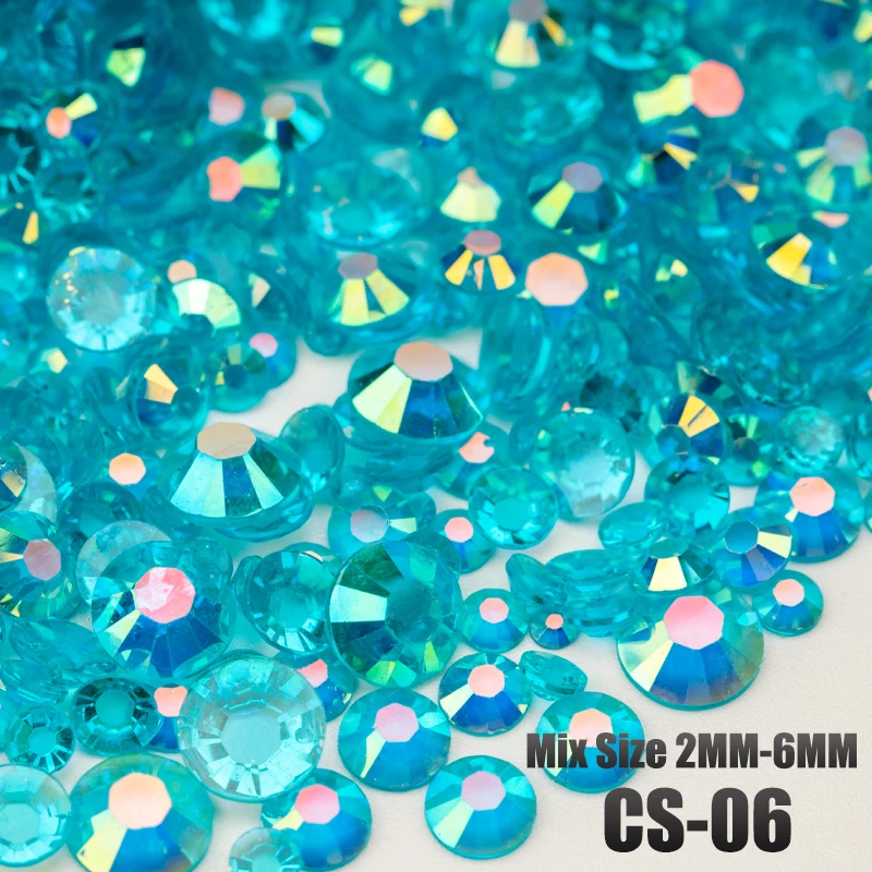 VDD 30/100g Gemischte Größen 2-6mm Harz-Strass-Kristall-Flachsteine aus Kunststoff Großhandel DIY Nagelzubehör Kunsthandwerk Dekoration – Detail 10