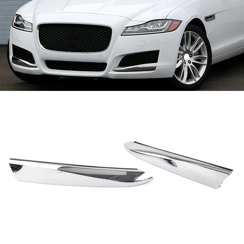 

Car Front Bumper Fog Light Lamp Grille Insert Molding Strip Cover For Jaguar XF 2016 2017 2018 2019 2020 Chrome