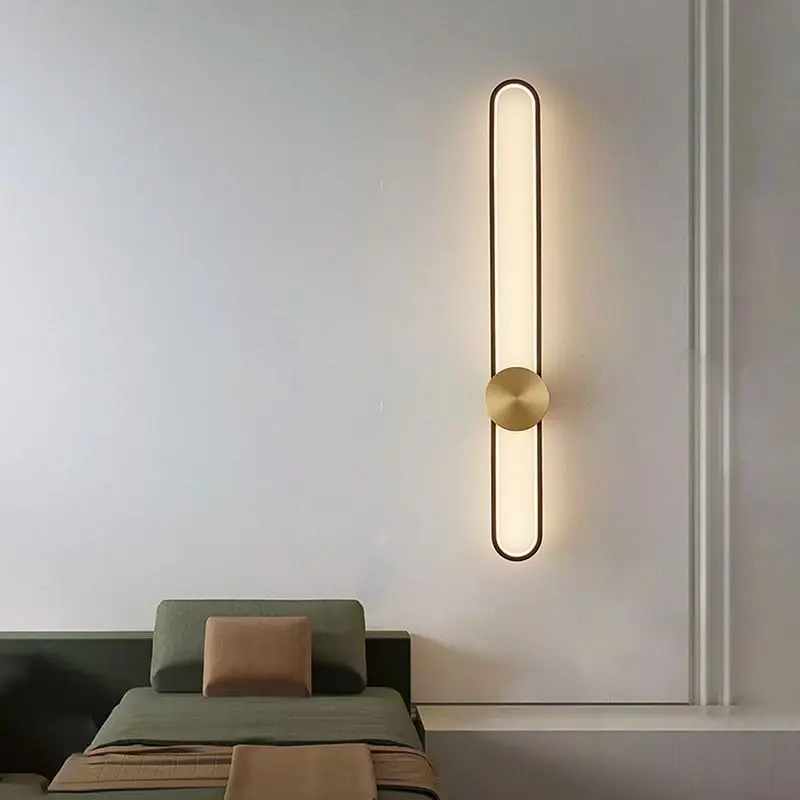 

Minimalist strip light luxury wall lamp Bedroom bedside lamp TV background wall grille aisle lamp