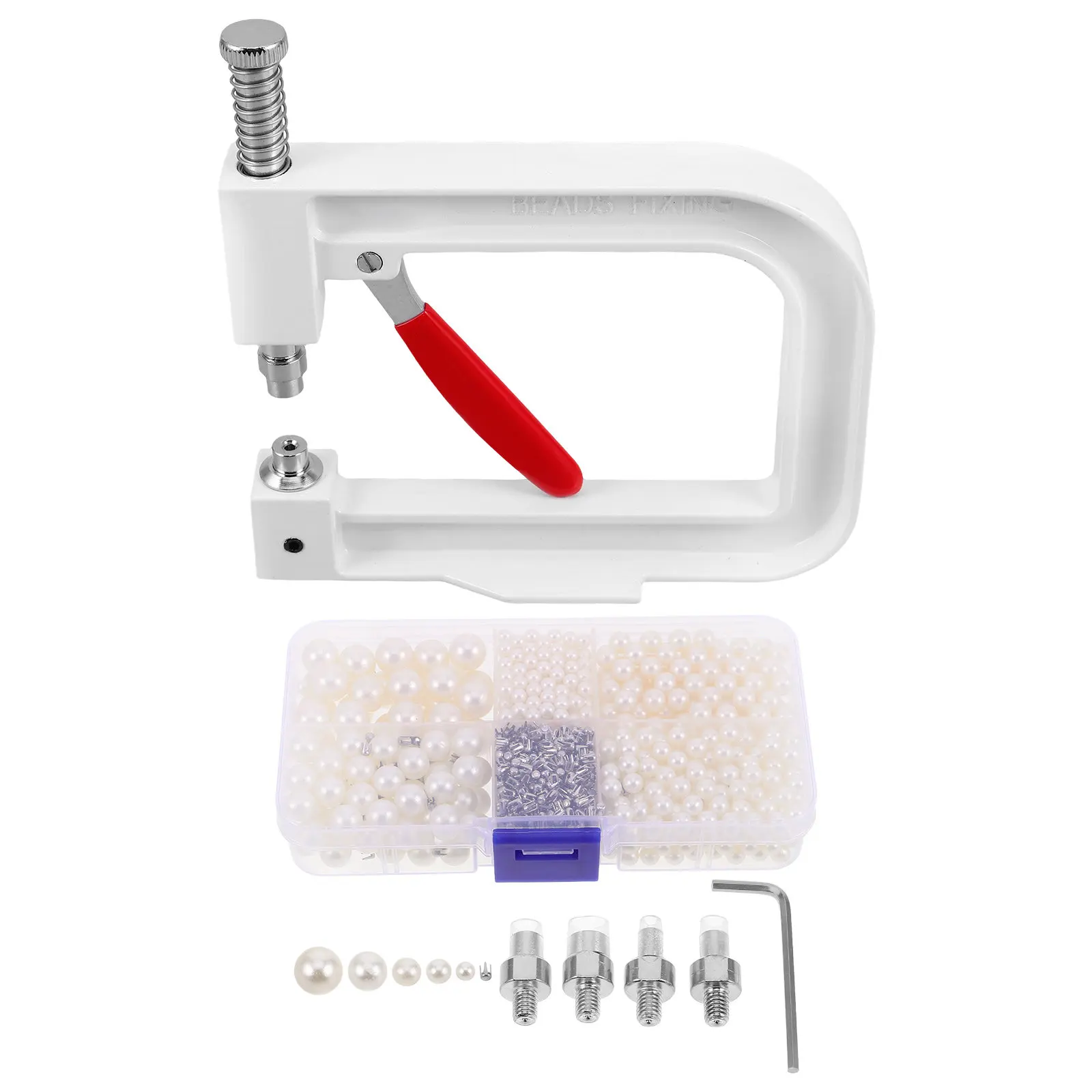 

Набор для установки бусин: ручной пресс для самостоятельного изготовления украшений, инструмент для закрепки жемчуга, компактный металлический пресс-инструмент, эффективный.