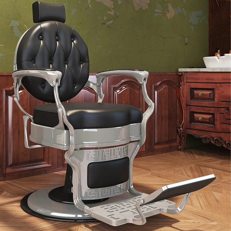 

Vintage Oil Head Chair Barber Shop Exclusive Customizable Export Chair Cutting Shaving Silla Con Ruedas Beauty Salon Furniture