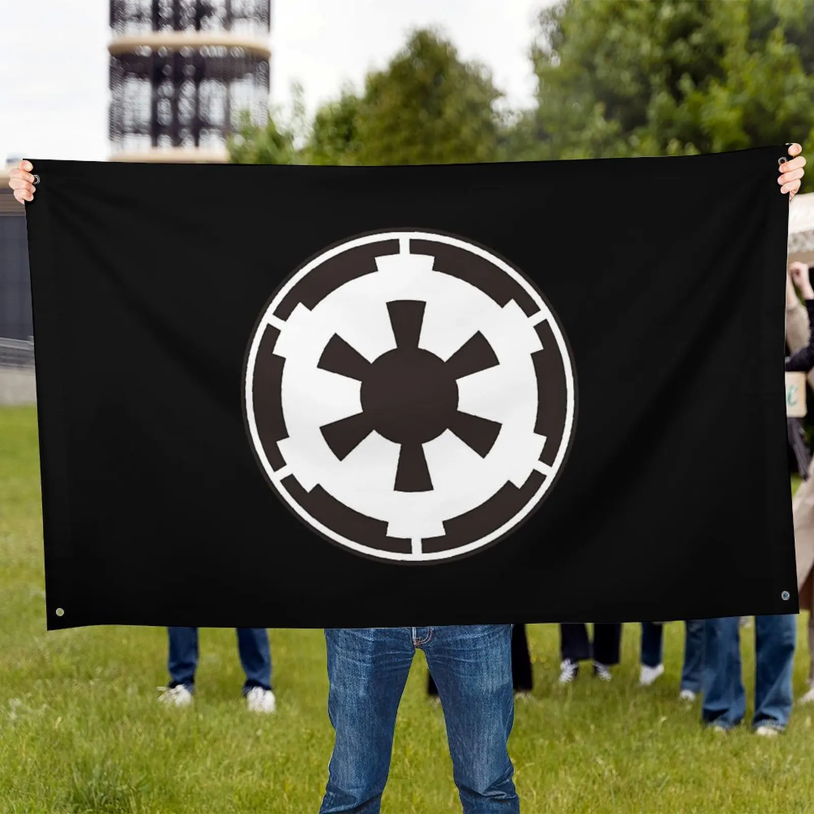 The First Galactic Empire Flag 3x5 Feet Banner with Brass Grommets Outdoor Indoor Decoration for Garage Barber Shop Bedroom
