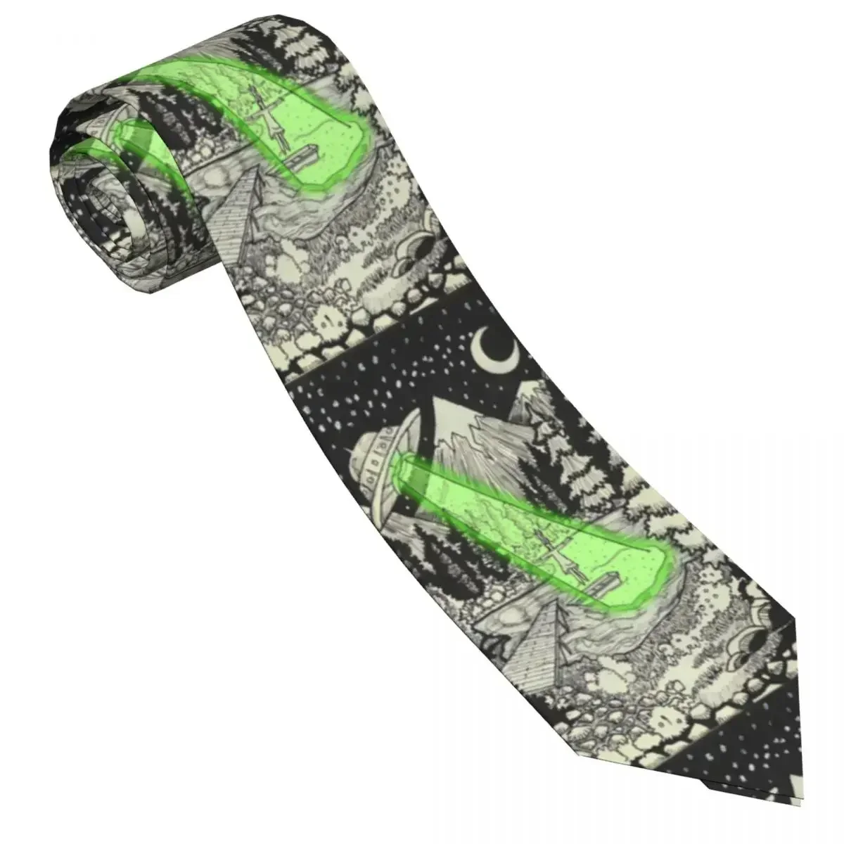 Men's Tie Dark Planet Neck s Space Alien Doodle Classic Elegant Collar  Design Daily Wear High Quality Necktie Accessories