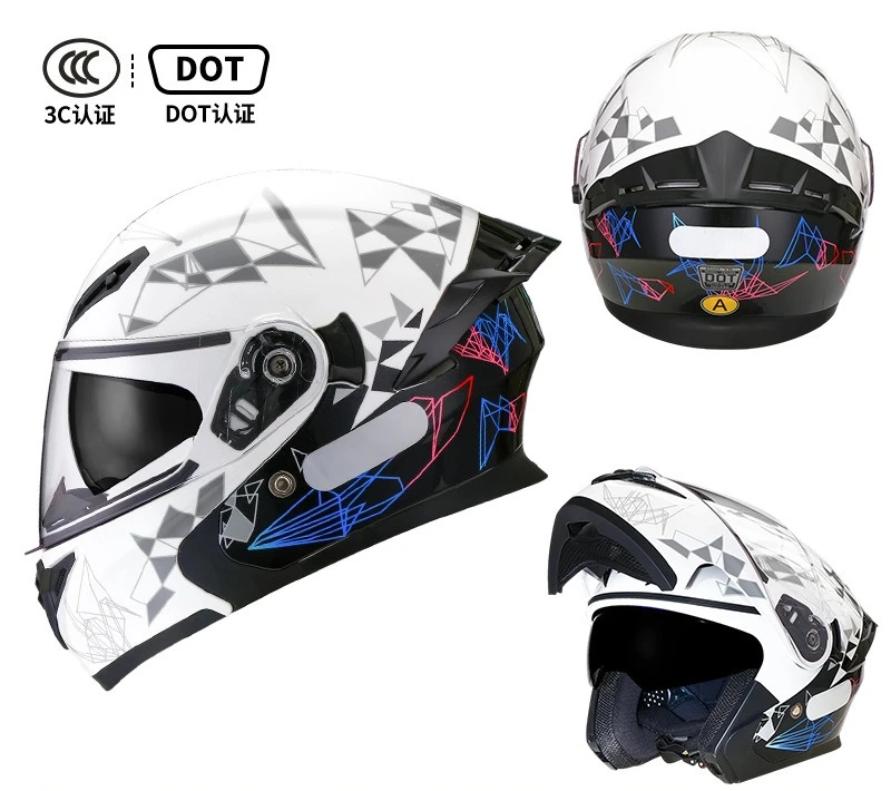 Flip Up Motorcycle Helmet Full Face Dual Visor For Men Women 3C Certification Four Seasons Warm Electric Motorbike Helmet