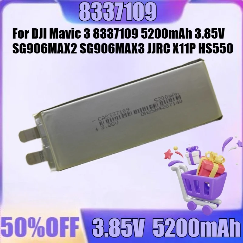 

New for DJI Mavic 3 8337109 5200mAh 3.85V SG906MAX2 SG906MAX3 JJRC X11P HS550 8333106 UAV Replace Battery Cell