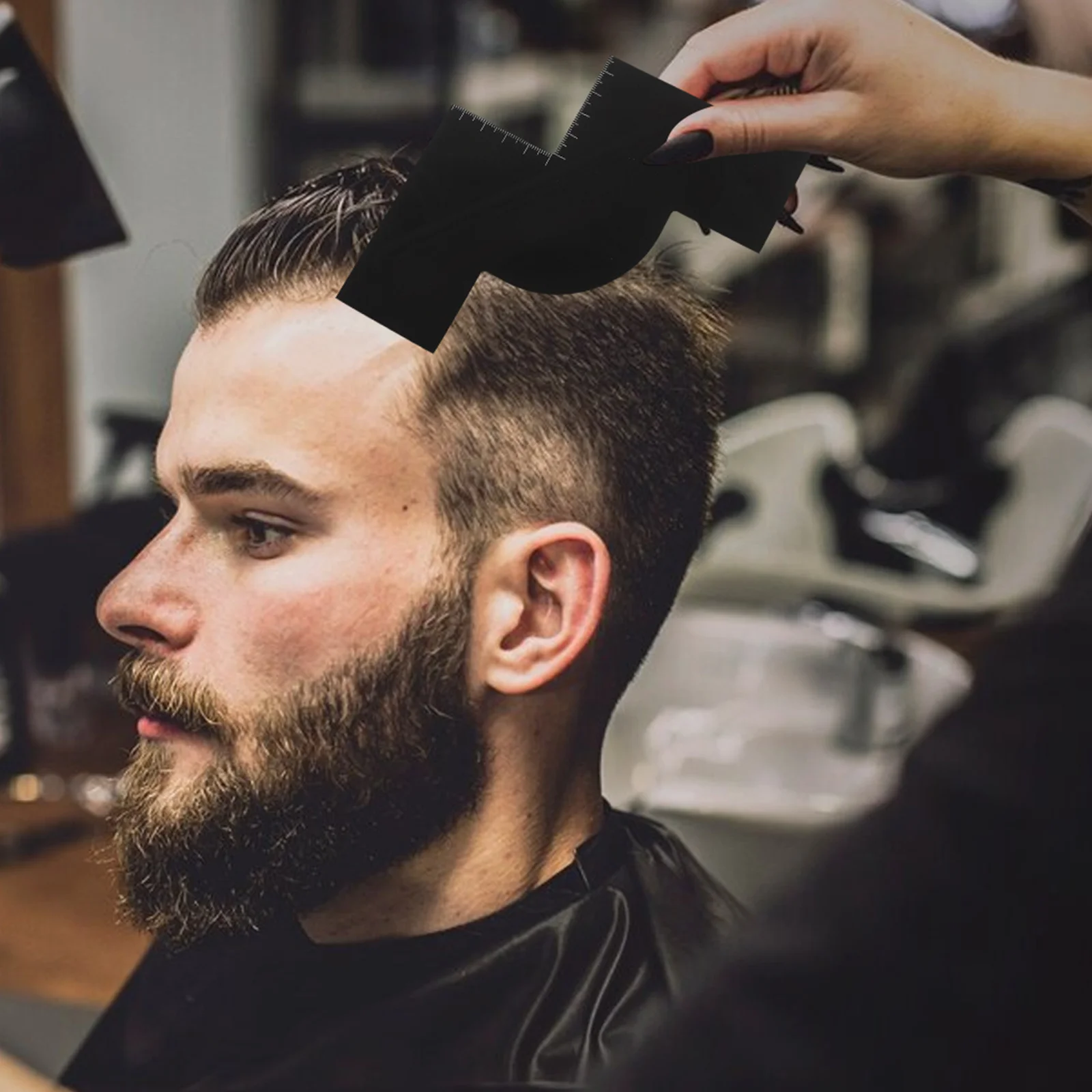 Plastic Haarlijn Vormgeven Kaart Kapper Verbetering Kaart Ingebouwde Meting Indicatoren Herbruikbare Baard Shaper Tool Haarlijn Rand