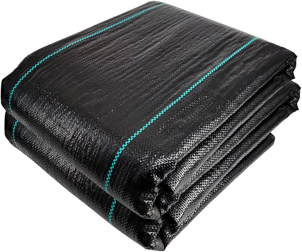 Malla Antihierbas, Tela Geotextil para Control de Maleza, 2 m x 25 m, 100 g/m2, Resistente a la Rotura y Estabilizada con