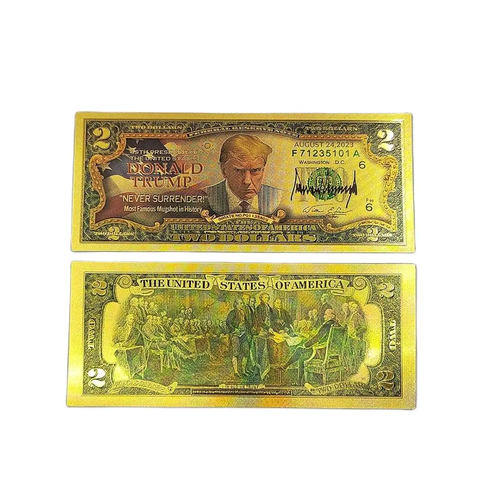 2024 Make America Great Again Card Shooting Makes Me Stronger Donald Trump 100 US Dollar 24K Gold Banknote