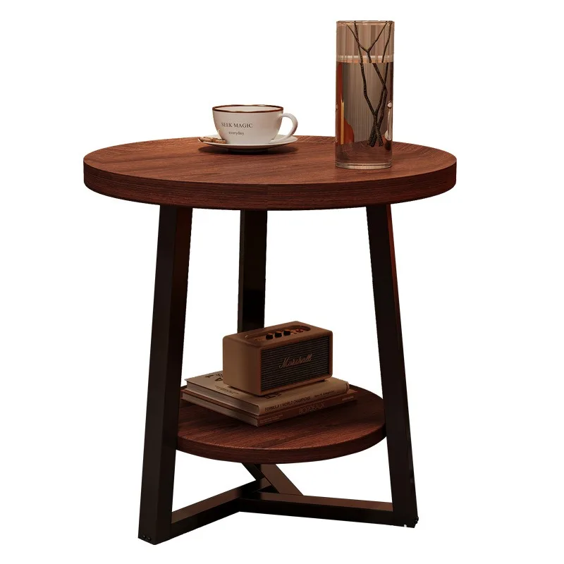 

Small coffee table, sofa side cabinet, round table, simple household mobile bedside tables, small apartment wooden tables
