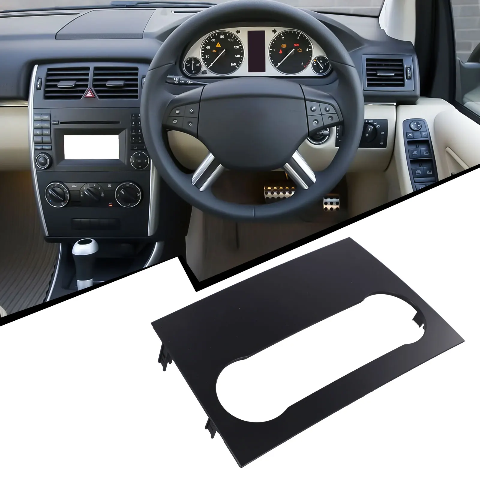 ABS Audio Adaptor Dash Trim Kit Facia Panel for BENZ W169 W245 2004 2011 Car Stereo Frame Central Control Panel Instrument Panel