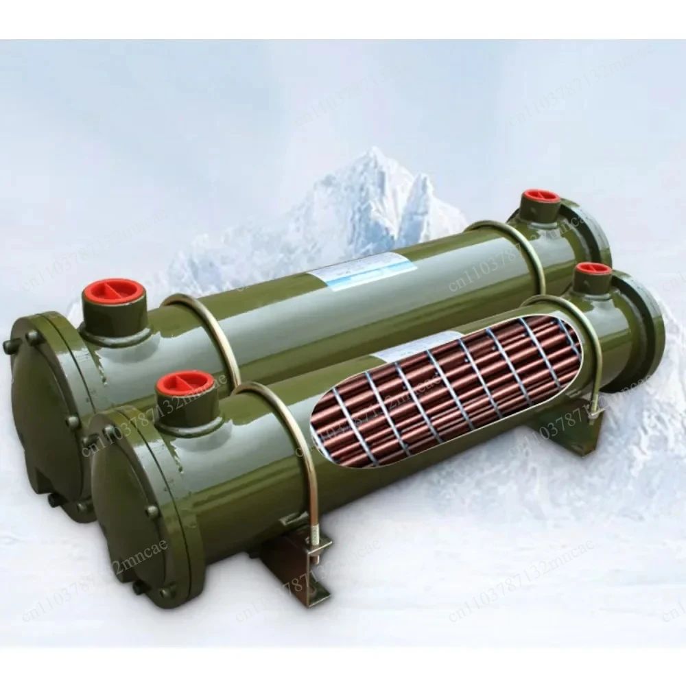 Hydraulic oil water cooler shell and tube heat exchanger
