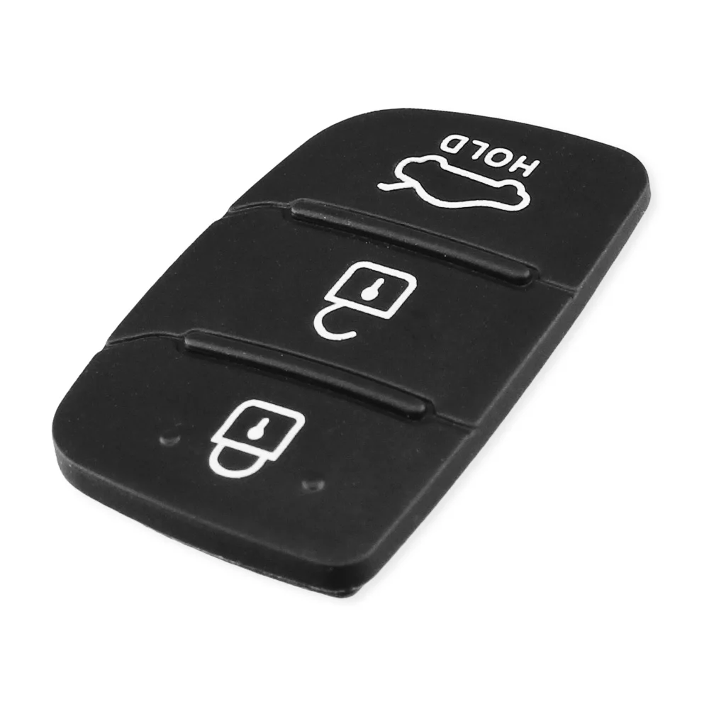 KEYYOU 10 pz/lotto ricambi Auto sostituzione custodia in gomma Auto chiave Pad per Hyundai 3 pulsanti chiave Shell copertura in bianco