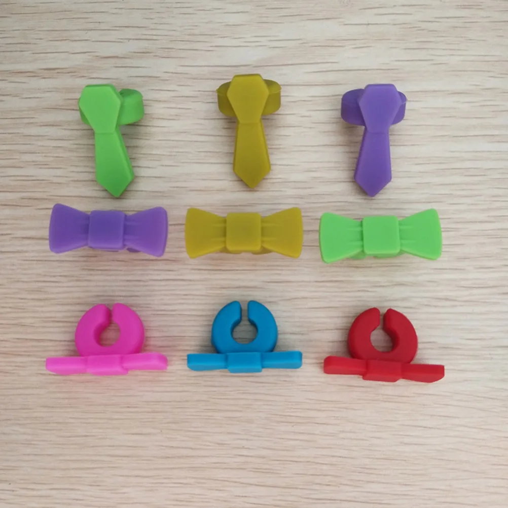 

6 Pcs Glass Identifier Drink Markers 3 Colors 2 Styles Silicone Decorative Cups Accessories Non Stem Lip Party