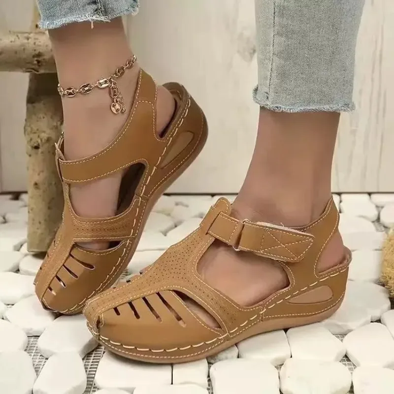 

Women Sandals 2025 New Retro Summer Sandals for Women Wedge Women Shoe Lightweight Hollow Shoes for Women, Anti Slip Roman Shoes