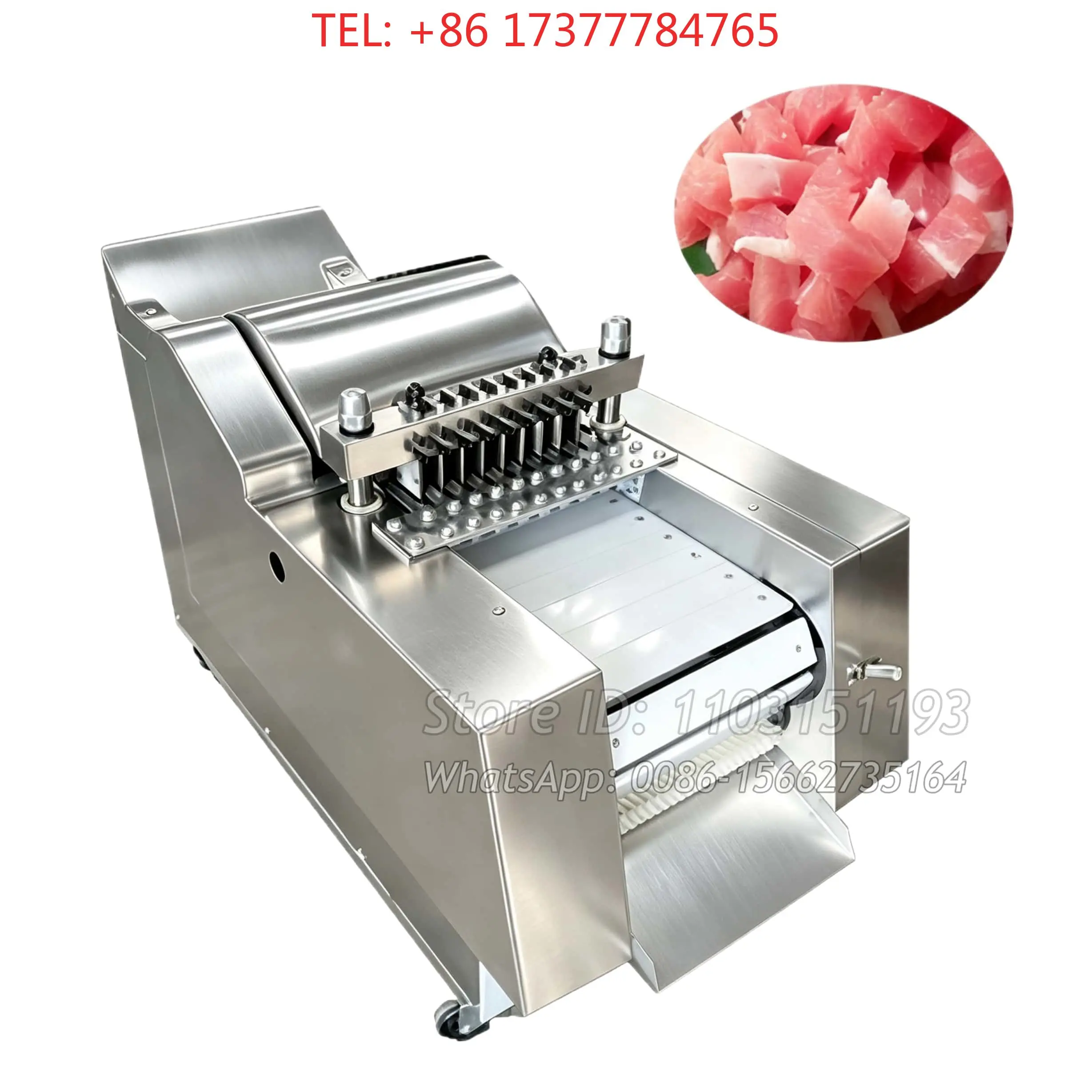 Industrial Pork Chicken Meat Dicer Machine Commercial Frozen Meat Cube  Cutter Automatic Meat Slicer Machine