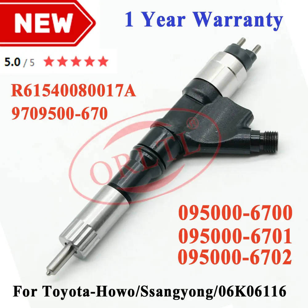 

095000-6701 New Injector 0950006701 Fuel Injector 6701 Auto Fuel Injector 095000-6702 For Toyota Engine WD615 HOWO SINOTRUK