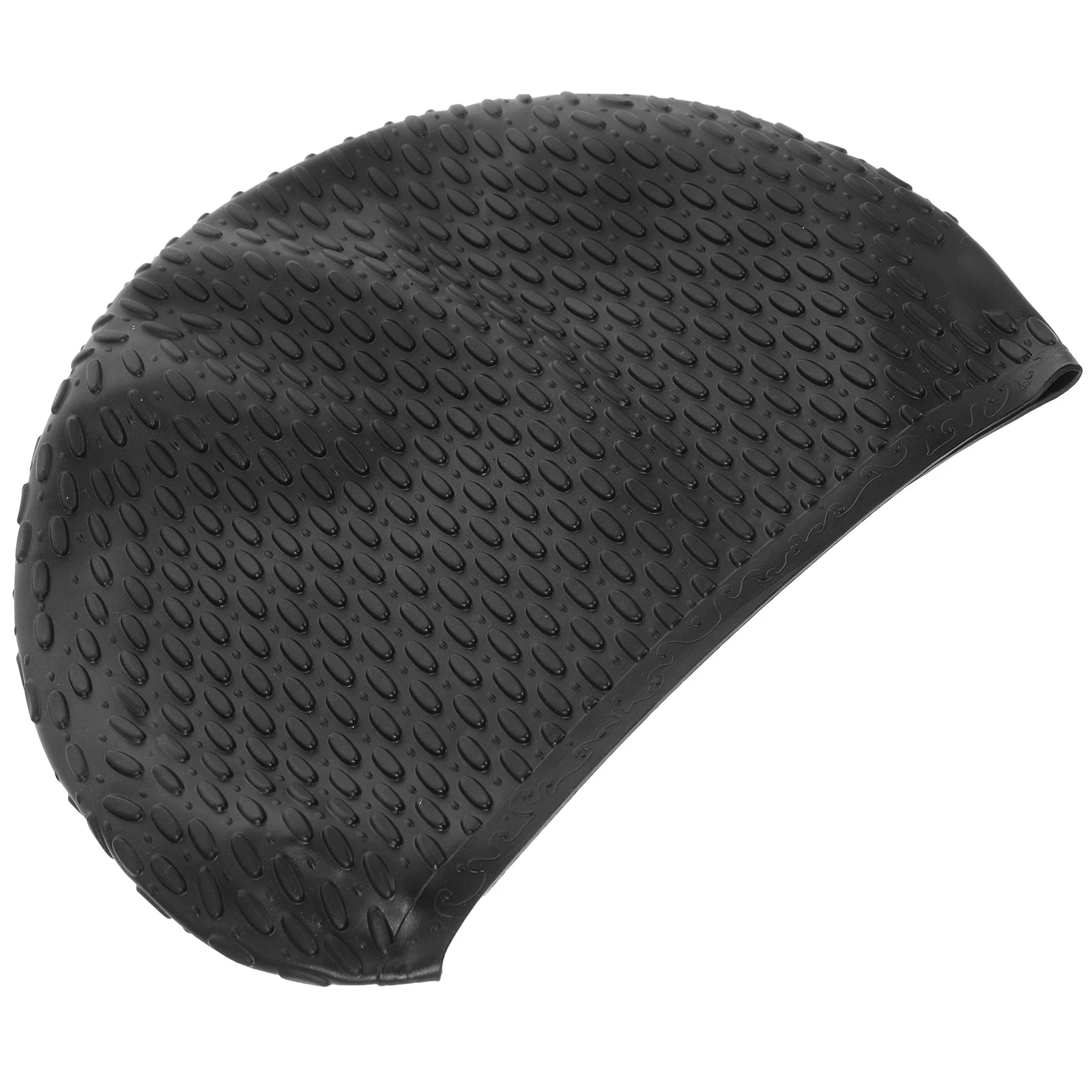 

Elastic Silicone Swimming Cap Women Waterproof Hair Protector Soft Comfortable No Pull Design for Daily Swim Black