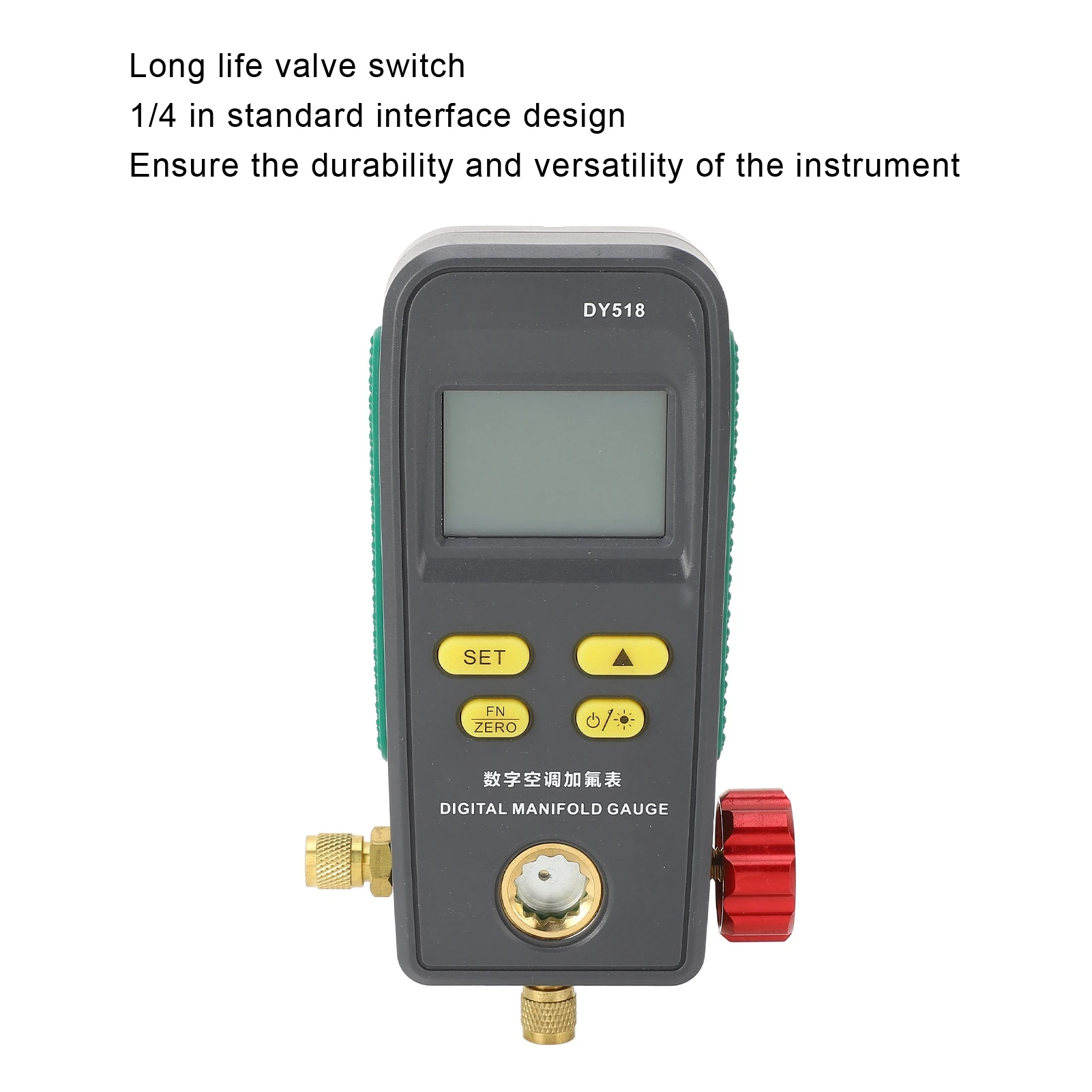 DY518 Digital AC Gauge for Automotive Technicians with Vacuum Measurement and Pressure Leakage Recording Features