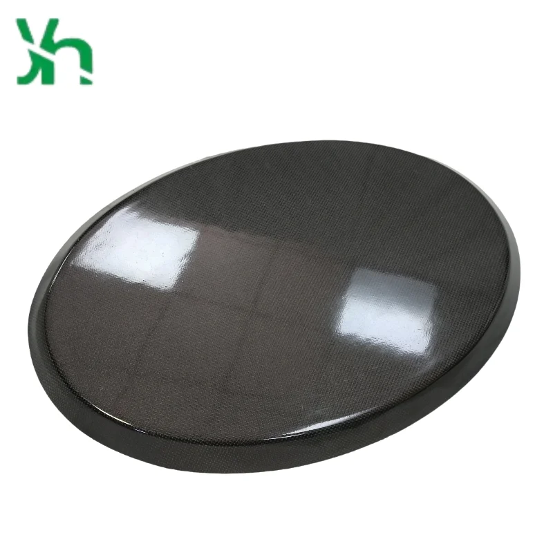 3Kカーボンファイバー丸型トレイ、ウェットカーボン平織り、軽量で耐久性のあるサービングプレート