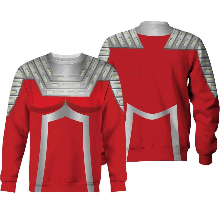 

Bandai Periphery Ultraman Seven Косплей Костюм с принтом для взрослых и детей Толстовка с круглым вырезом Мягкая удобная свободная посадка Осень Зима