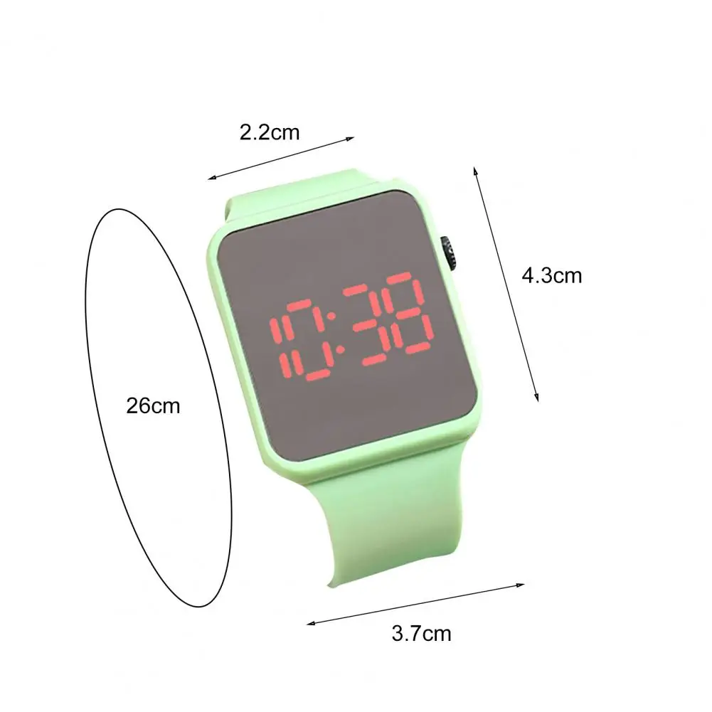นาฬิกาข้อมือ Jam Tangan elektronik สำหรับเด็กนาฬิกากีฬาสำหรับนาฬิกาหน้าปัดทรงสี่เหลี่ยม LED หน้าจอใหญ่ Jam Tangan Digital เด็ก