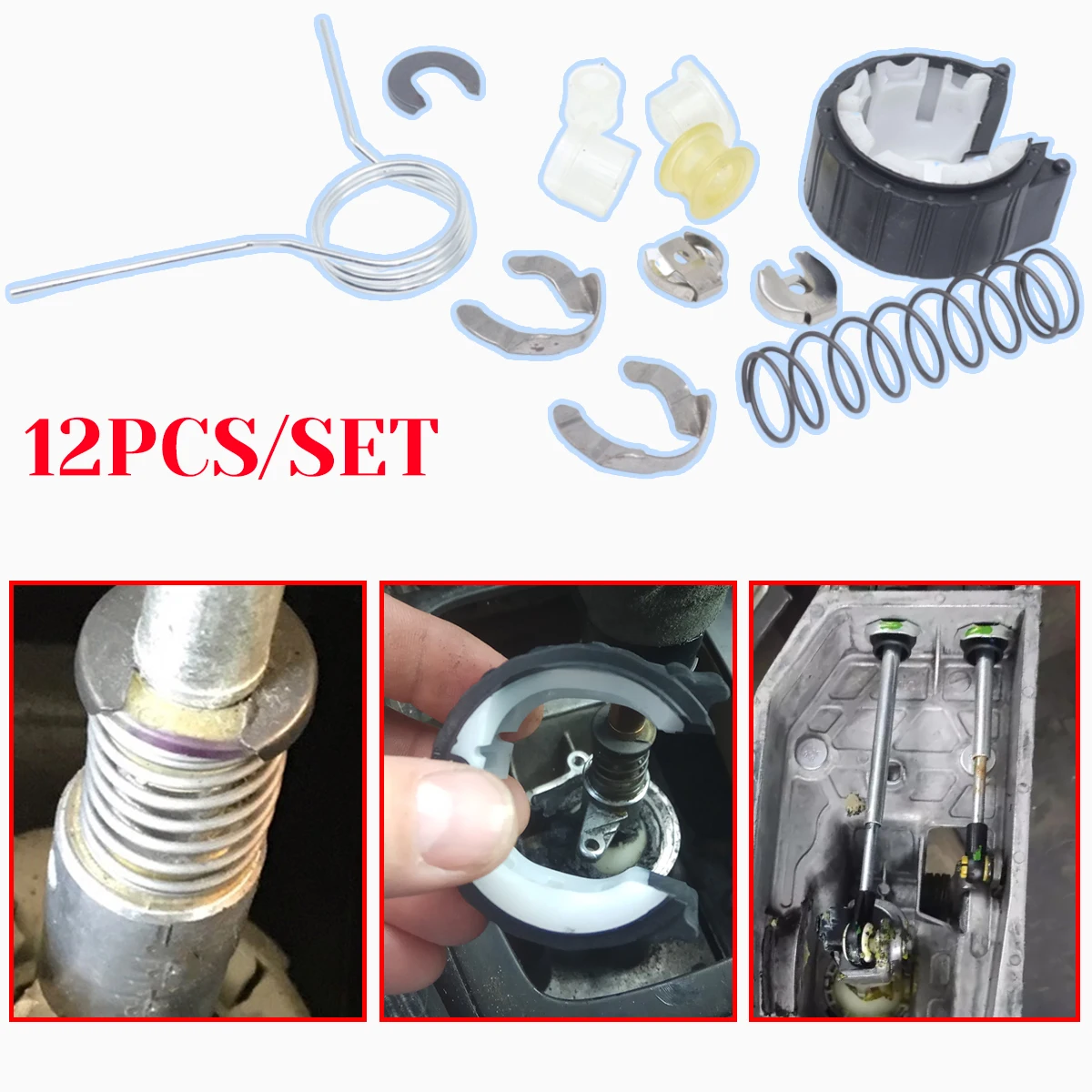 

12pcs Upgrade Bushing MT Gearbox Rebuild Kit for For SEAT Leon 1M 2000-2006 MK1 Shifter Cable Lever Rod Spring Bearing Shell End