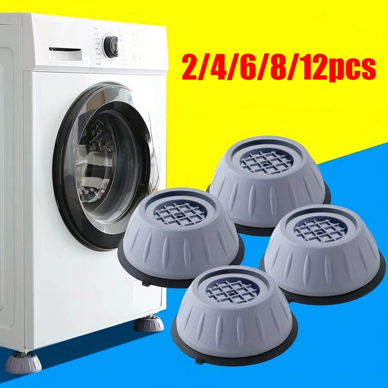 2/4/6/8/12 Stück stoßfeste Waschmaschinen-Pads, Anti-Vibrations-Gummimatten für Trockner, Kühlschrank, Möbel, geräuschreduzierende Füße