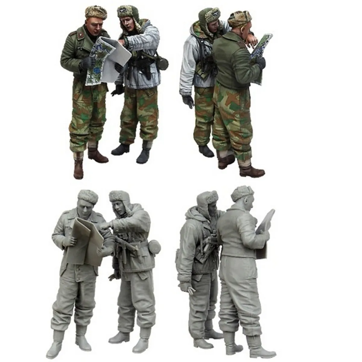 

Набор неокрашенных моделей из смолы в масштабе 1/35, военная тематика, немецкие коммандосы и гренадеры, в разобранном и неокрашенном виде, GK, 1161R.