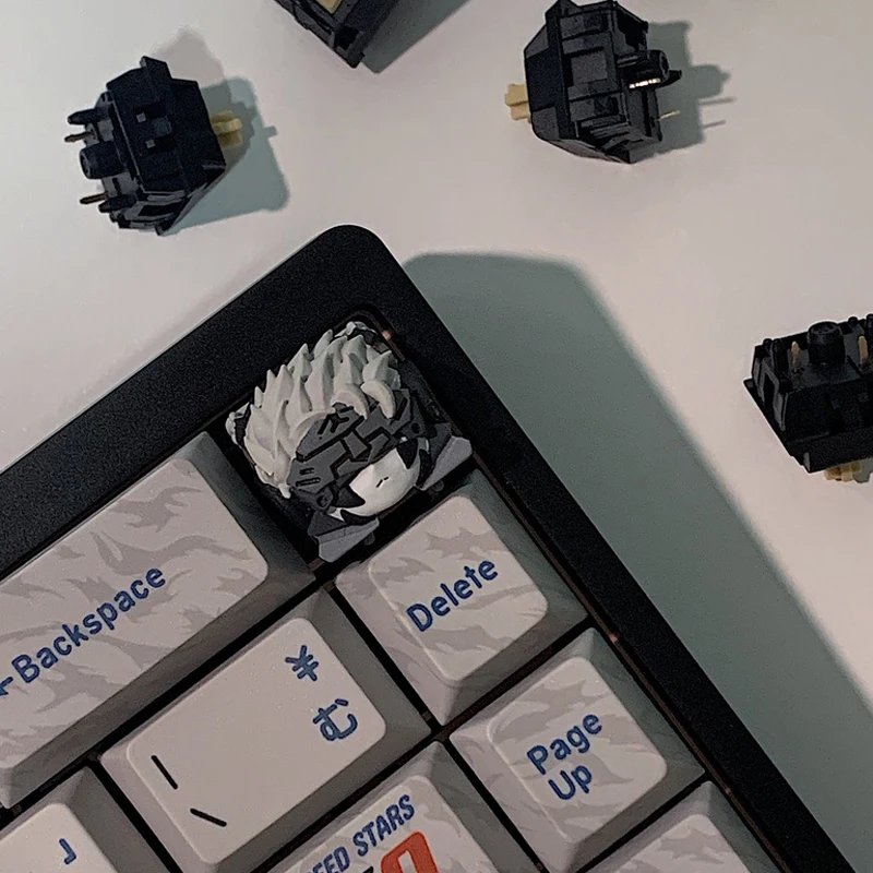 1pc Aquilek Anime Resin Keycaps MX Switches for Mechanical Keyboard Translucent Custom Cute Gaming Keyboard Accessories Gift