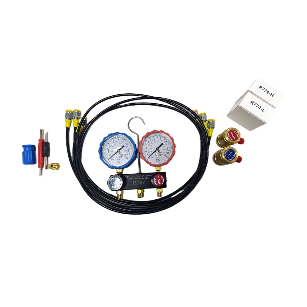 High Quality Carbon Dioxide Manifold Gauge Set Suitable for R744 Refrigerant with 150cm hose Refrigerant Air Conditioner Parts