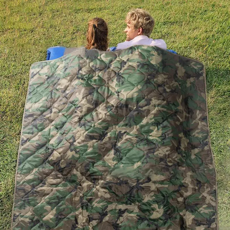 

Camping Emergency Sleeping bag Cold Weather Folding Camouflage Quilt Nap Blanket Safety Camping Survival warm blanket
