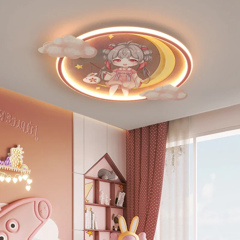 Children's room lights, boys' and girls' cartoons, national style, creative eye protection, LED lights, warm personality, cute b