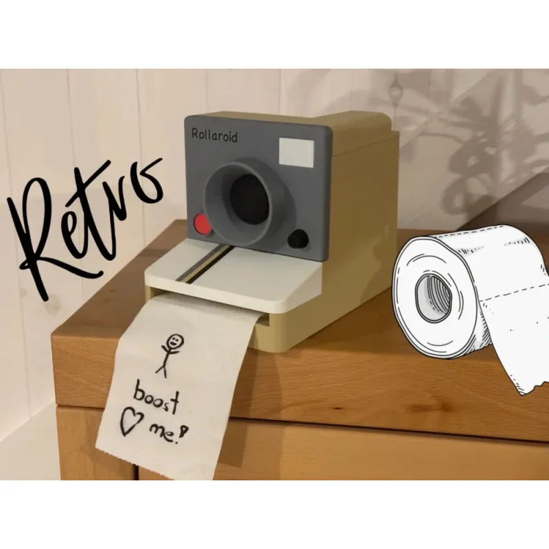 3DPrint ريترو لطيف تخزين سطح المكتب الإبداعية المنزل طاولة القهوة سطح المكتب كاميرا بولارويد الأنسجة مربع #1