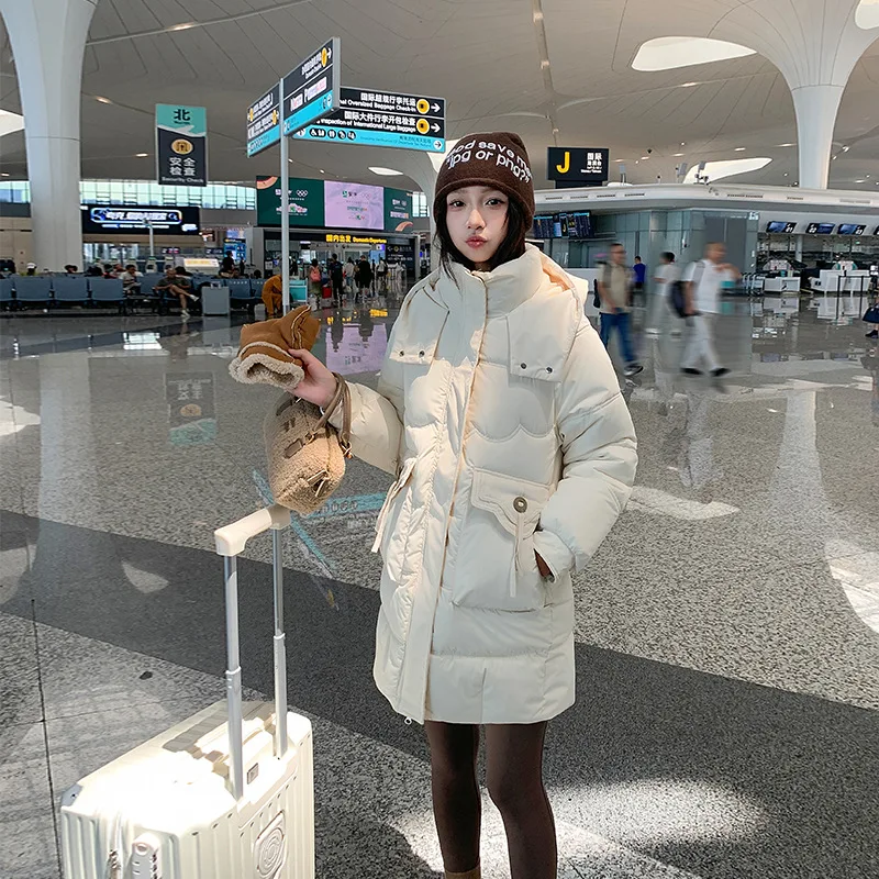 Winter Women Clothing Warm Long Parka Thick Puffer Jacket Zipper Black Cotton-padded Coats Windproof Jackets New 2026 4