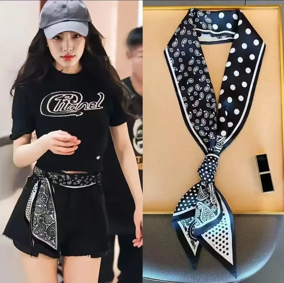 

New women's image design scarf shawl fashionable luxury narrow scarf women's headband headscarf
