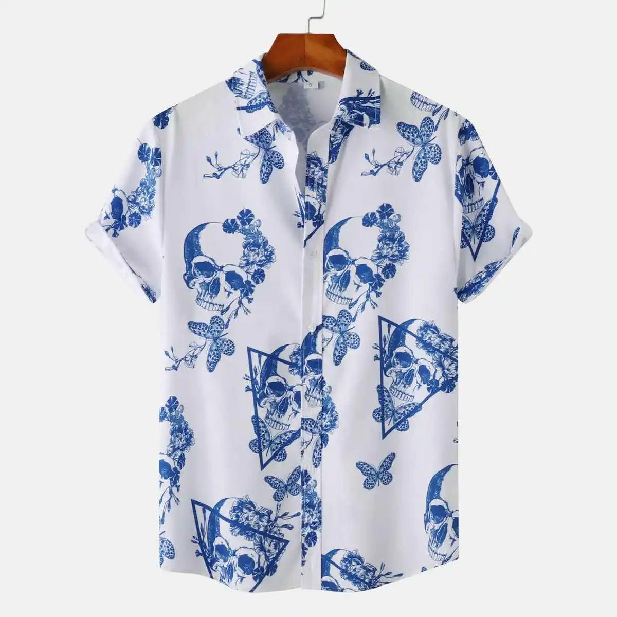 

loween Men's Casual Printed ort Sve Beach irt Slim Fit Sun Protection Cotton Youth Faion Tourist Ice Sensation