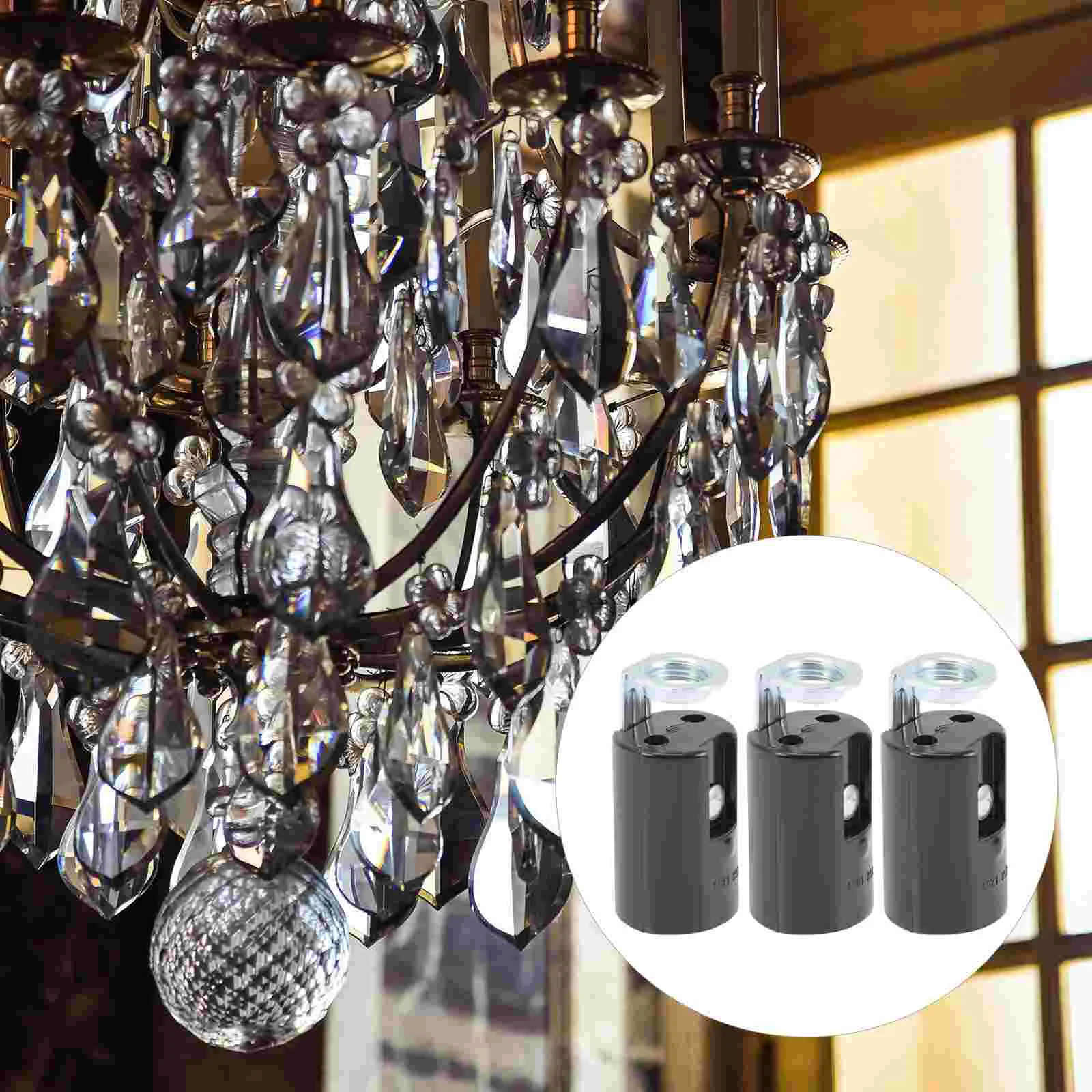

9 Pcs E14 Lamp Holder Bracket Lantern Replacement Light Bases Tassel Chandelier Sockets Iron Pendant
