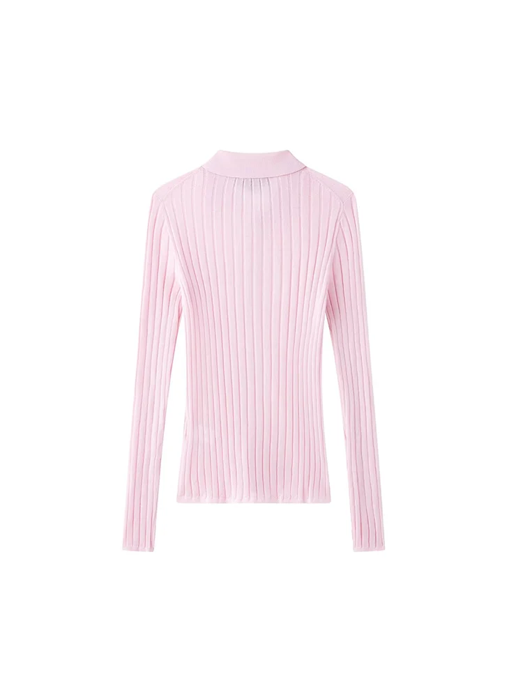 SIYANG 女性ファッションピンクシングルブレストニットセーターヴィンテージラペルネック長袖女性のシックな女性の衣装