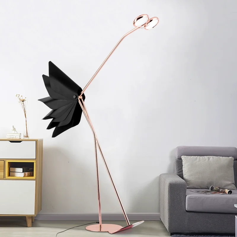 Danish Nordic personality postmodern living room floor lamp ostrich modeling creative avant-garde study minimalist luxury LED