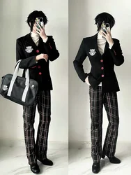 Custom Made Game Persona 5 Akira Kurusu Cosplay Costume Set P5 Ren Amamiya Full Set School Uniform Mens Unisex Blazer Outfit