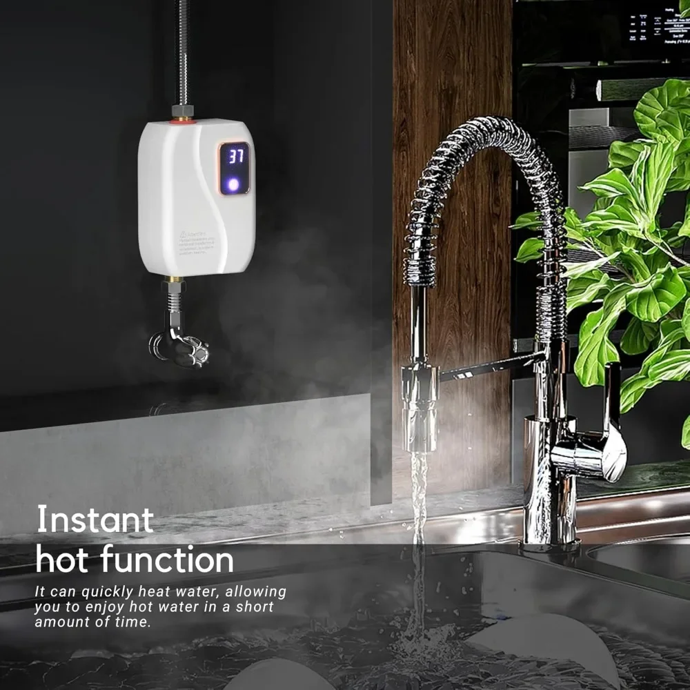 Chauffe-eau électrique sans réservoir, 3000W 110V, chauffe-eau instantané sous évier, chauffe-eau à demande réduite