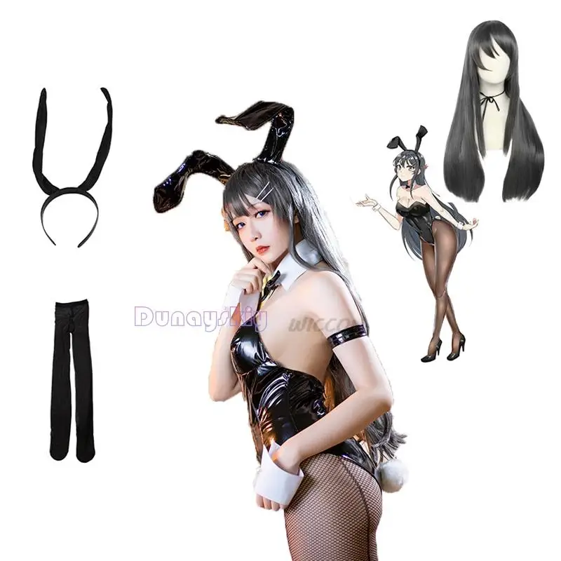 Bunny Girl Senpai Sakurajima Mai Cosplay Costume, Anime Rascal Does Not Repliof, Sexy Bunny, Vêtements de fête imbibés pour femmes