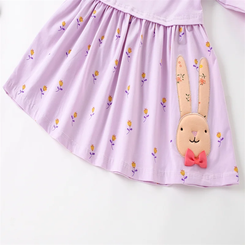 Jumping Meters 2-7 Bunny Princess Girls Dresses Fairy Tale Cotton Long Sleeve Children\'s Clothes Party Fashion Kids Frocks