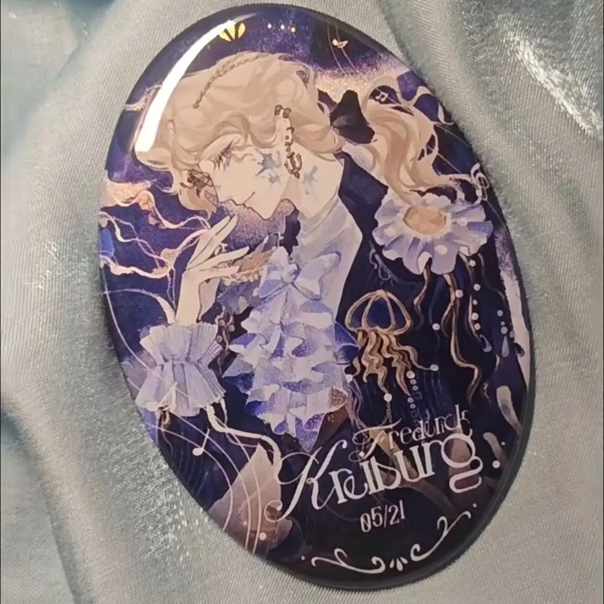Compose Frederick Kreiburg Ellipse insignia Identity V juego colección de mercancías bolsa Accesorios lindo broche ornamento escritorio exhibición regalo