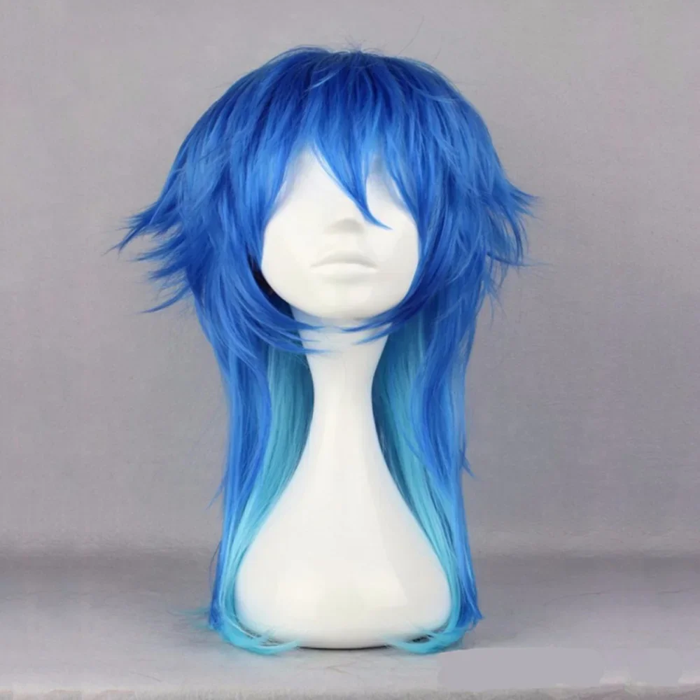 Meurtre dramatique DMMD Seragaki Aoba Cosplay Costume perruque de fête deux tons bleu Ombre cheveux synthétiques